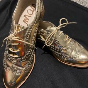 Like New, Gold Sam Edelman Loafers, Size 8